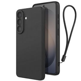 Coque pour Galaxy S26 Plus Finition Mate avec Bords Surélevés et Dragonne Noir