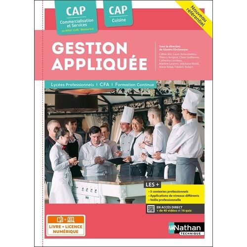 Gestion Appliquée Cap Cuisine Cap Commercialisation Et Services En Hôtel-Café-Restaurant
