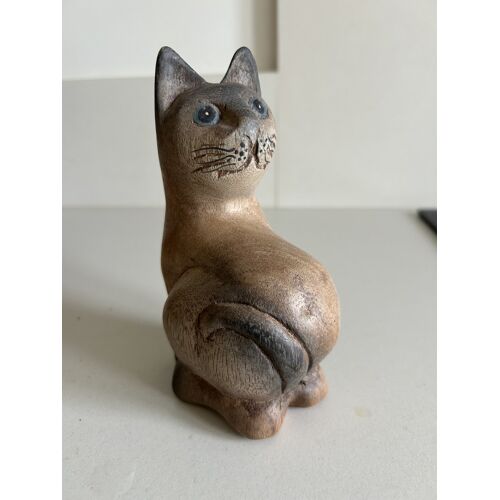 Ornement de chat sculpté en bois pour décoration d'intérieur