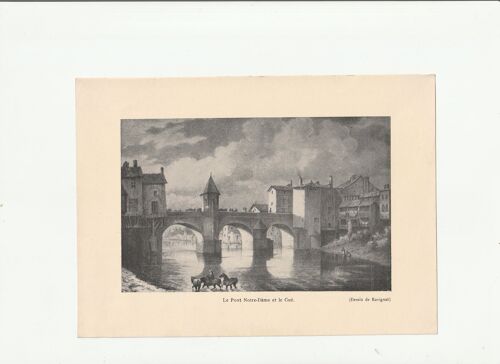 Image ,Litho Bar Le Duc Le Pont Notre Dame Et Le Gué . Par Ravignat