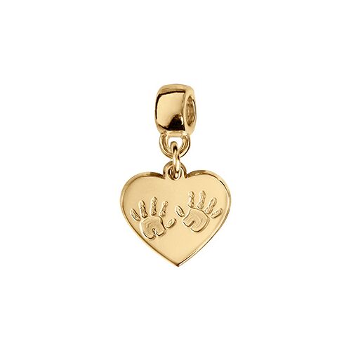 Thabora Charms Coulissant Vermeil Coeur Empreinte 2 Mains