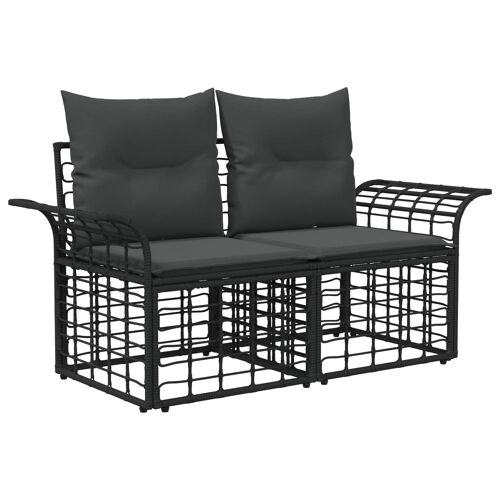 Vidaxl Ensemble De Canapés D'extérieur 9 Pcs Noir Et Gris Foncé