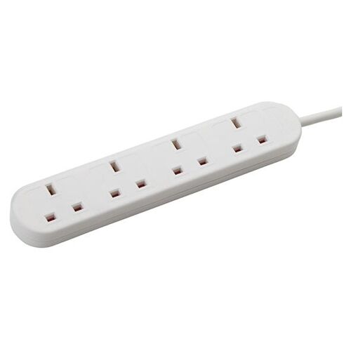 connektgear 27-4020 multiprise 2 m 4 sorties CA Intérieure Blanc