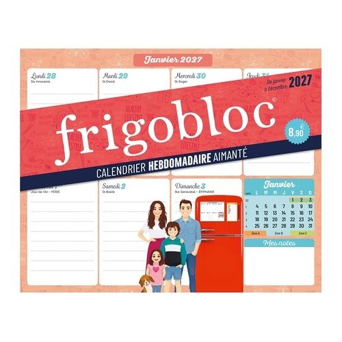 Frigobloc Planning Hebdomadaire - Calendrier Organiseur Familial (De Janv - À Déc 2027) - L'organisation Familiale Sur Mesure