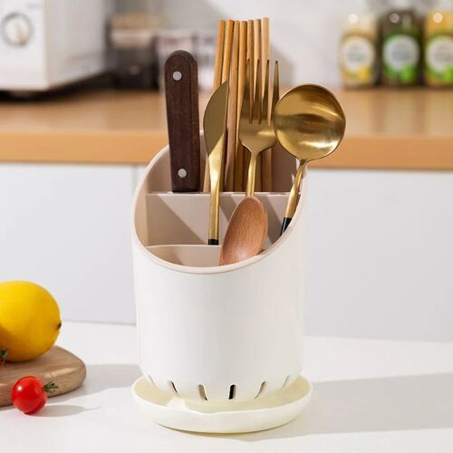 Support De Rangement Couverts, Égouttoir En Plastique, Conteneurs Vidange, Support Séchage, Vaisselle, Couteau Table, Cuillère Fourchette, Conteneur Outil Cuisine Couleur - Apricot