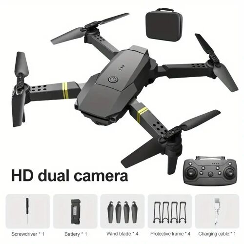 E88/E58 Mini Drone professionnel 4K HD caméra évitement d'obstacles photographie aérienne sans brosse pliant quadrirotor jouets cadeaux Couleur - E58-double-camera