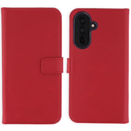 Selencia Étui portefeuille en cuir véritable Samsung Galaxy A37 (5G) Rouge