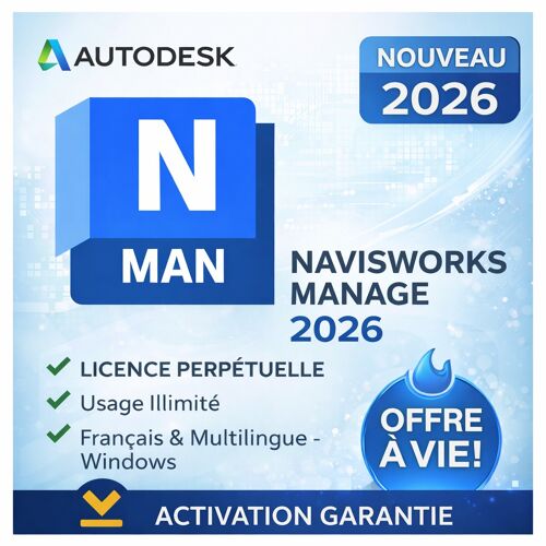 Autodesk Navisworks Manage 2026 - Licence Perpétuelle, Usage Illimité - Français &amp; Multilingue - Windows