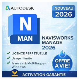 Autodesk Navisworks Manage 2026 - Licence Perpétuelle, Usage Illimité - Français & Multilingue - Windows