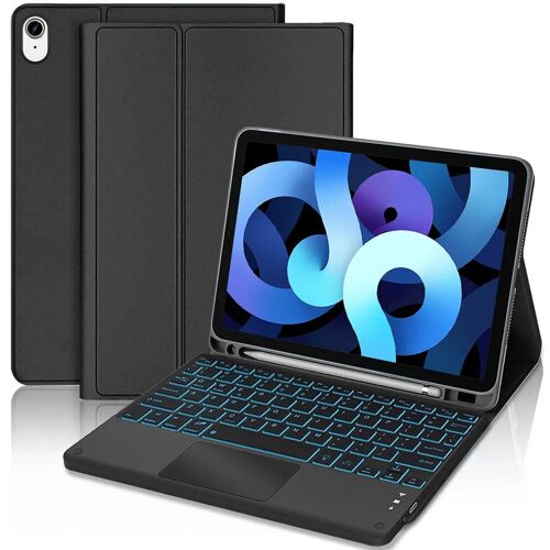 Coque Clavier pour iPad Air 11'' (M4/M3/M2) / iPad Air 4/5 10,9'' Synthécuir Noir avec Clavier Rétroéclairé - E.F.Connection