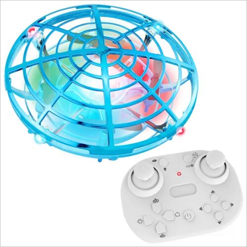Mini Drone Rc Ufo À Induction De Geste, Lumière Volante, Quadrirotor, Détection Distance, Double Mode, Électrique, Cadeaux, Jouets Pour Garçons Couleur - Blue