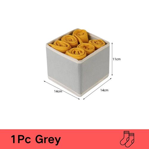 Organisateurs de sous-vêtements d'armoires et tiroirs, garde-robe, organisateur soutien-gorge pour sous-vêtements, chaussettes, pantalons, boîte rangement pliable la Couleur - lightgrey-S