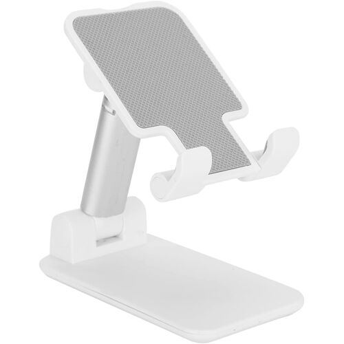 SUBZONAL-Support De Téléphone De Bureau, Petit Support De Téléphone, Support De Téléphone Portable Réglable pour Bureau avec Angle De Vue Et Hauteur Réglables(Blanc)