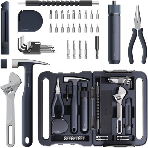 SUBZONAL-Kit d'outils 40 pièces - Malette outils complète avec tournevis électrique (LED, 3 couples), 14 outils & 26 accessoires¿Caisse à outil complete et compacte pour bricolage et réparations¿DIY
