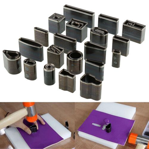 SUBZONAL-39 PcsOutils de Coupe, Cuir à la main en Forme, Trou Creux, Punch en métal Perforateur Poinçon, Emporte-Pièces Pour Maroquinerie Artisanat Travail Avec Boîte