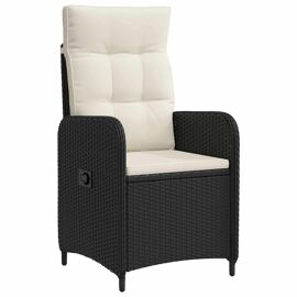 Vidaxl Chaise De Jardin Inclinable Noir Et Blanc Crème 57 X 63 X 94 Cm