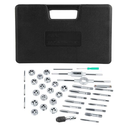 SUBZONAL-Jeu de Tarauds et Filières à Vis M3-M12 Robustes, avec Clés, Jauge de Filetage, Outils Manuels pour Machines et Véhicules, 40 Pièces