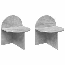 vidaXL Table de chevet 2 pcs Gris béton 40 x 35,5 x 45,5 cm
