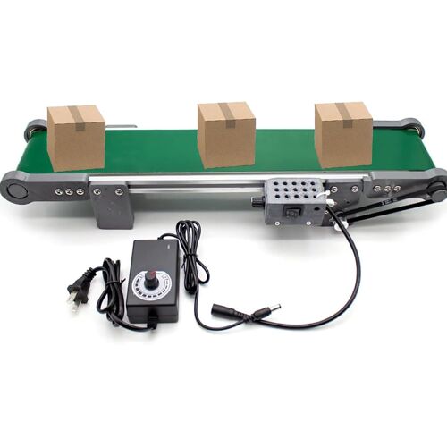 Subzonal-Bande Transporteuse Électrique De Bureau, Petite Voie De Chargement De Convoyeur 10 X 50 Mm, Vitesse Réglable De 0 À 116 Tr/Min, Avec Fonctions Avant, Arrière Et Pause, Pour Usine D'emballag