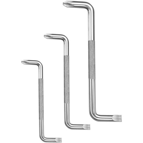 SUBZONAL-3pièces Lot De Tournevis Coudés Plat à Angle Droit Avec Embouts Cruciformes Pour Réparation Automobile Et Électronique