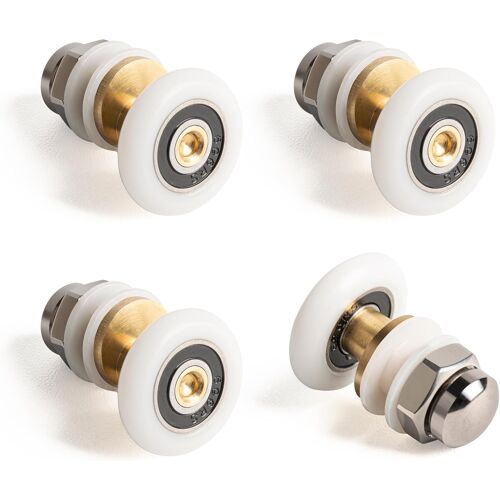 SUBZONAL-4 Pcs Roulette Porte Coulissante Douche 25mm, Poulie Excentrique pour Portes Cabine Douche Coulissante, Rechange de portes en verre
