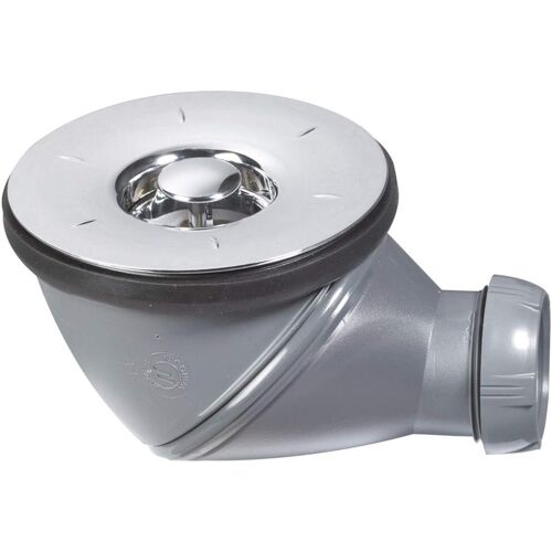 SUBZONAL-30723211 Bonde de douche multidirectionnelle James pour receveurs ø90 avec grille plate en ABS, chromé, Gris