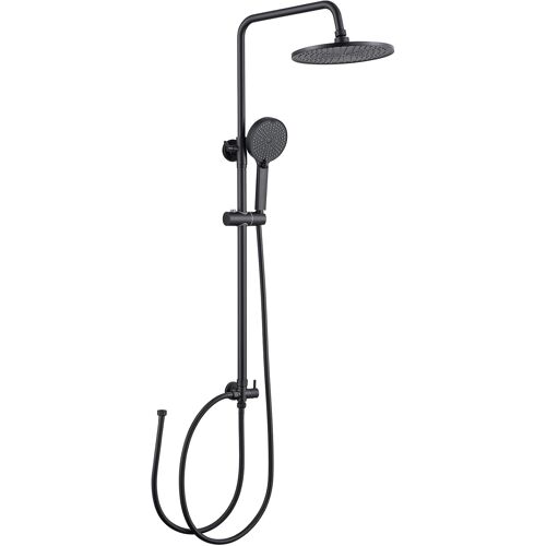 SUBZONAL-Colonne de Douche sans Mitigeur, Douche pluie 250 mm, Douchette à 4 Modes, Ensemble de Douche Réglable en Hauteur, Noir