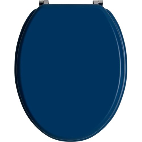 SUBZONAL-20722726 Abattant WC Woody bleu mat en MDF forme U avec charnières en inox