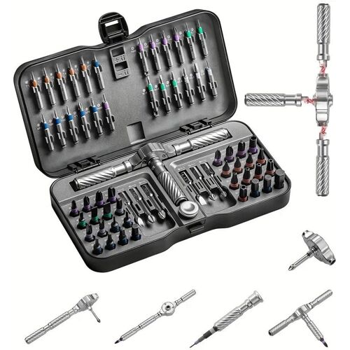 SUBZONAL-Kit de tournevis 66 en 1 avec cliquet magnétique, embouts en acier S2, tige flexible, étui de rangement compact, pour réparations ménagères, gadgets et fixation d'appareils électroménagers