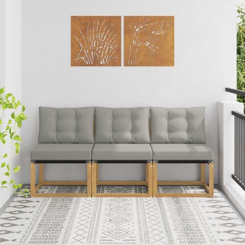 vidaXL 3 Pièce Sofa de milieu extérieur
