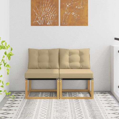 vidaXL 2 Pièce Sofa de milieu extérieur