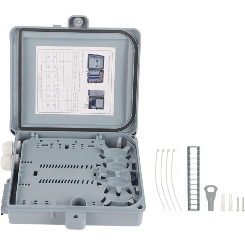 SUBZONAL-Boîte de Distribution de Fibre Optique FTTH à 12 C?urs, Boîtier de Fibre Optique Intérieur et Extérieur Résistant à L'eau IP65 avec Adaptateur SCorFCorPLC, Montable au Mur 25 X