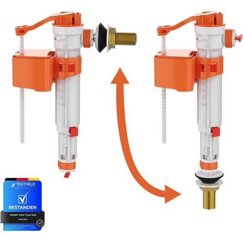 SUBZONAL-M20521, Flotteur Chasse d'eau WC Universelle - Mecanisme Chasse d'eau WC, Entrée d'eau par le Bas/Côté, M12/17 (G3/8), Inclure le Filtre