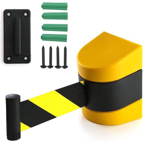 Subzonal-Bande D'isolation 10m/32ft, Barrière De Ceinture Rétractable À Montage Mural Fixe, Barrières De Contrôle Des Foules Avec Vis, Ceinture Jaune Fonctionne Dans L'épicerie, Le Magasin De Détail,