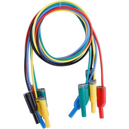 SUBZONAL-5 Pièces P1050,1 Câble de sécurité Fiche Banane avec Fil de Test en Silicone 14AWG pour Multimètre, Robuste, Sûr et Facile à Utiliser, 5 Couleurs Différentes, Résistance au Froid
