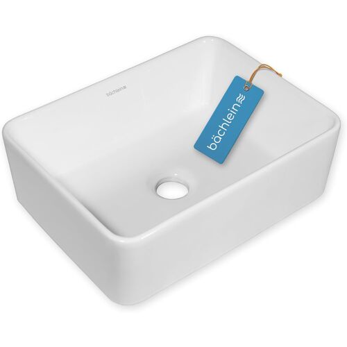 Subzonal-Endina Lavabo À Poser, Rectangulaire, En Céramique, 40 X 29 Cm, Design Moderne, Pour Salle De Bain Et Wc, Blanc