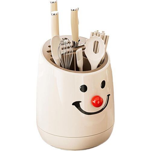Subzonal-Bloc Coupe-Légumes Rotatif Pour Comptoir De Cuisine | Organisateur Compact À 360° | Rangement D'ustensiles Multi-Compartiments | Design Pour Cuisine Maison | Idéal Paire