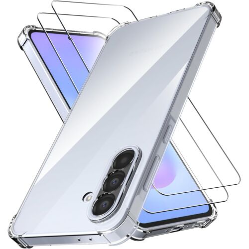 SUBZONAL-Coque pour Samsung Galaxy A57 5G +2 Pièces Samsung A57 Verre Trempé -Transparente Housse de Protection en Silicone Rigide Anti Choc ÉtuisBumper avec Coins Renforcés