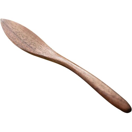 Subzonal-Grattoir À Beurre En Bois De Noyer Noir 15x2 Cm, Étaleur Multifonction Résistant À L'usure, Spatule Légère Pour Tartiner Beurre, Miel Et Confiture, Ustensile Pratique Maison Cuisine