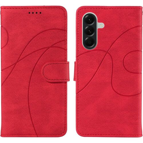 SUBZONAL-pour Samsung Galaxy A57 5G Coque en Cuir PU - Étui à Rabat avec Porte-Carte, Housse Magnétique avec Support (Red)