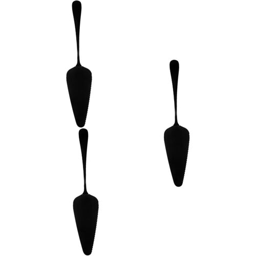 Subzonal-3 Pièces Pelle À Gâteau Ustensiles De Service Noirs Coupe-Gâteau Dentelé Coupe Fromage Couteau Fromage Trancheuses Croûte De Pizza Pelle À Pâtisserie En Acier Inoxydable Black