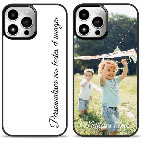 SUBZONAL-Coque Personnalisée Photo pour iPhone 17 16 15 14 13 12 11 Pro/Max/Mini XR X XS Max Coque Personnalisable avec Votre Image Texte pour Couple Ami, Famille, Etui en TPU Plein de Protection