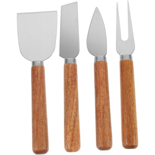 Subzonal-Lot De Couteaux À Fromage En Acier Inoxydable Manche Bois, 4 Pièces, Multifonction Pour Beurre Et Petit Fromage, Ustensiles Cuisine Ergonomiques, Usage Domestique Et Table