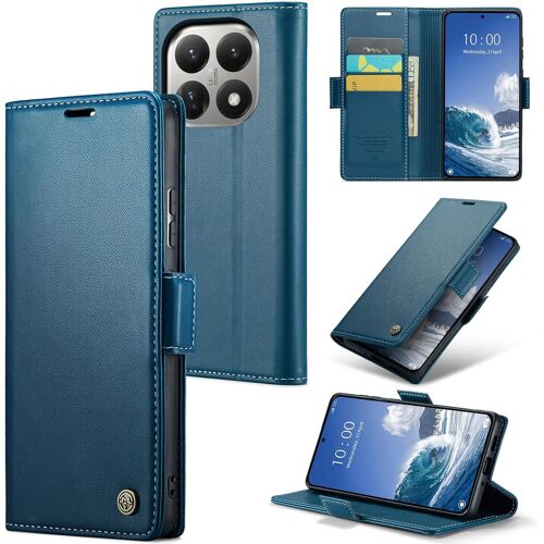 SUBZONAL-Coque pour Xiaomi 15T, Housse Premium en Cuir PU, RFID Protection, Portefeuille Rabat Case, Porte Cartes et Fonction Support Étui Portefeuille pour Xiaomi 15T, Bleu