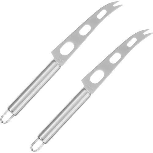 Subzonal-Lot De 2 Couteaux À Fromage Inox 2,6x26 Cm Coupe-Pizza Et Trancheuse À Beurre Acier Inoxydable Ustensiles Cuisine Pâtisserie Pour Usage Domestique Et Professionnel
