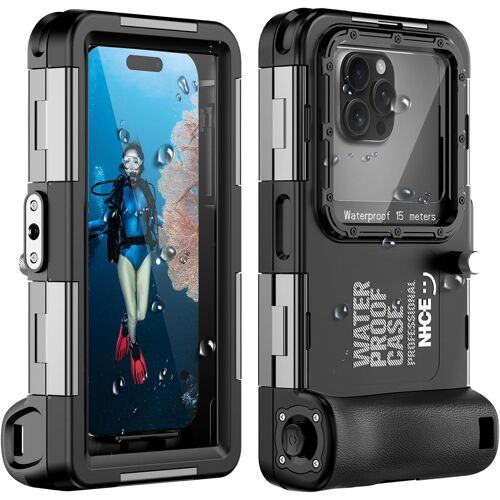 SUBZONAL-tui de plongée sous-Marin pour iPhone 16/15/14/13/12/11 Pro Max/XR/XS/X et Plus - Protection Professionnelle - 15 m - pour la plongée avec Tuba, Le Surf, Les Photos et Les vidéos - Noir