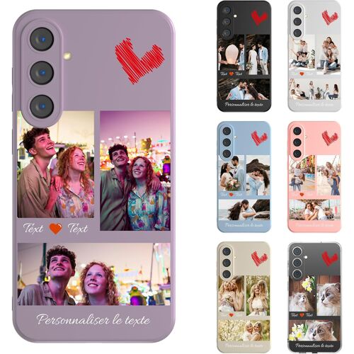 SUBZONAL-Coque Personnalisable Photo pour Samsung Galaxy A56 5G, Housse avec Votre Propre Photo Image Texte Étuis, Personnalisée Cover TPU Silicone Coque pour Couple Ami, Famille (Multicolore)