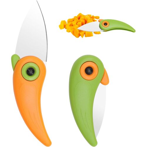 Subzonal-Lot De 2 Mini Couteaux À Oiseaux Pliants De Cuisine, Lame, Couteaux De Cuisine, Fruits Pour Éplucher Les Légumes, Couteau À Fruits, Couteau De Poche, Outils De Coupe, Couteau Pliant Pour Épl