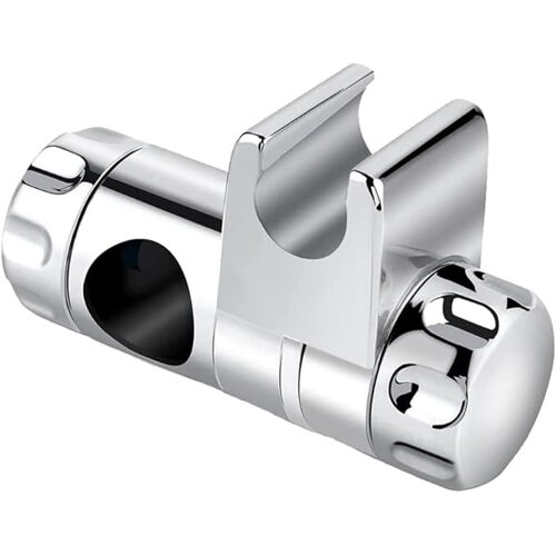 SUBZONAL-Support de Douchette pour Barre de Douche, Fixation Réglable en ABS Chromé pour Diamètres de Barre 22-25mm, 360° Rotatif - Support de Pompe de Douche et Rangement pour Salle de Bain