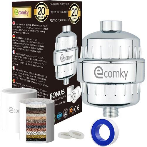 SUBZONAL-Filtre Douche Filtre Douche Anti Calcaire Shower Filter Filtre Eau Douche Filtre de Douche Eau Cheveux Soulage les Démangeaisons de la Peau 2 Cartouches de Remplacement Réduit Chlore Kdf